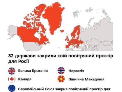 Європа і Північна Америка закриває небо для російських літаків